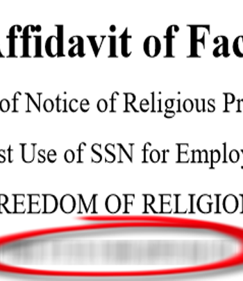 Affidavit of Fact: Writ of Notice of Religious Protest Against Use of SSN for Employment